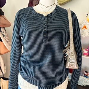 Striped Navy Blue Women's Top VINTAGE AMERICA BRAND